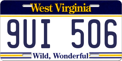WV license plate 9UI506