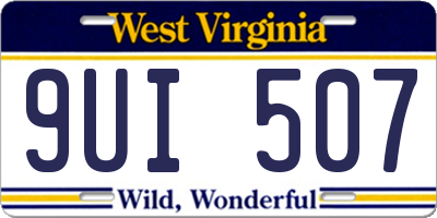 WV license plate 9UI507