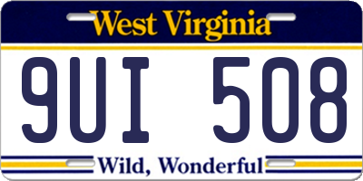 WV license plate 9UI508