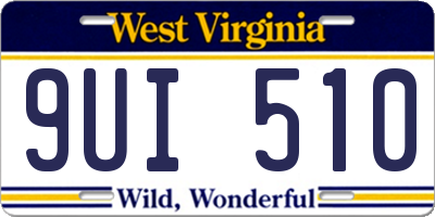 WV license plate 9UI510
