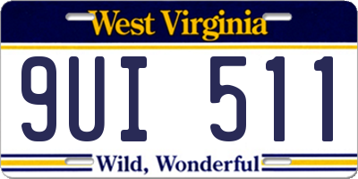 WV license plate 9UI511