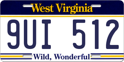 WV license plate 9UI512