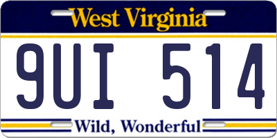 WV license plate 9UI514