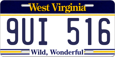 WV license plate 9UI516