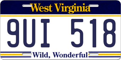 WV license plate 9UI518