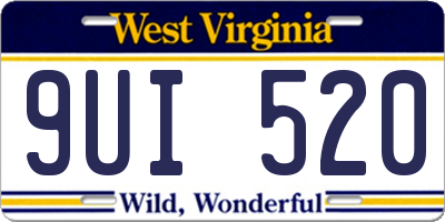 WV license plate 9UI520