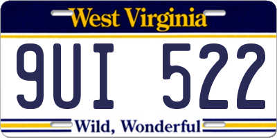 WV license plate 9UI522