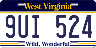 WV license plate 9UI524