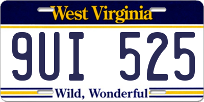 WV license plate 9UI525