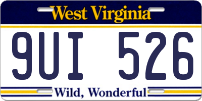 WV license plate 9UI526