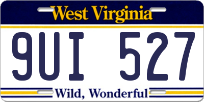 WV license plate 9UI527