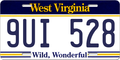 WV license plate 9UI528