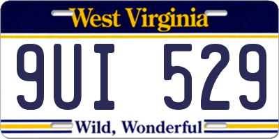 WV license plate 9UI529