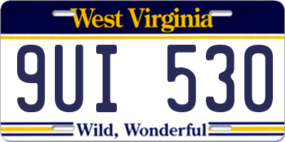 WV license plate 9UI530