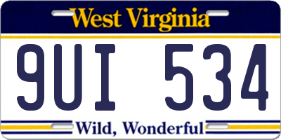 WV license plate 9UI534