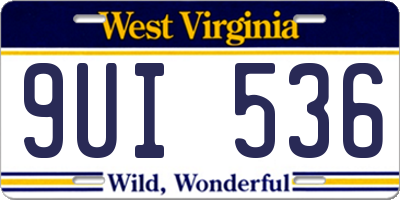 WV license plate 9UI536