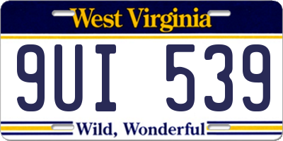 WV license plate 9UI539