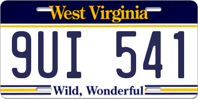WV license plate 9UI541