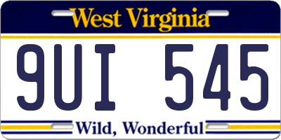 WV license plate 9UI545