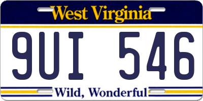 WV license plate 9UI546