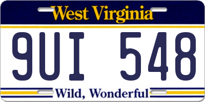 WV license plate 9UI548