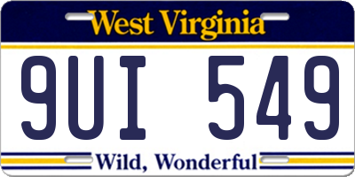WV license plate 9UI549