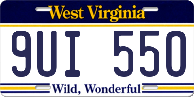 WV license plate 9UI550