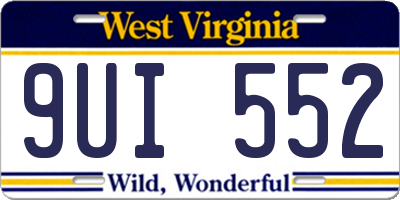 WV license plate 9UI552