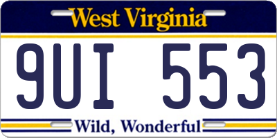 WV license plate 9UI553