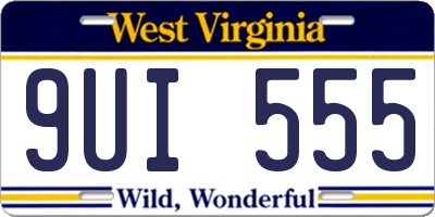 WV license plate 9UI555
