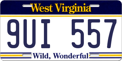 WV license plate 9UI557
