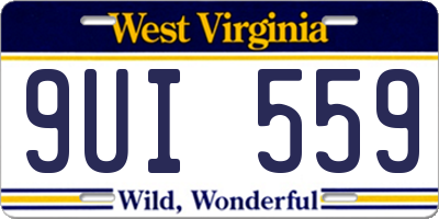 WV license plate 9UI559