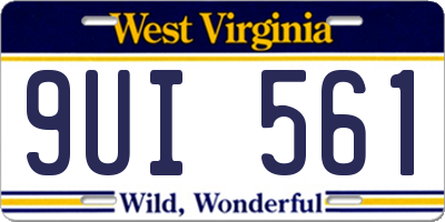 WV license plate 9UI561