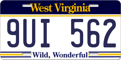 WV license plate 9UI562