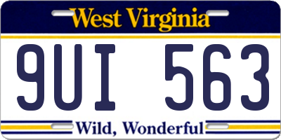 WV license plate 9UI563