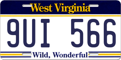 WV license plate 9UI566