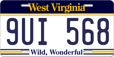 WV license plate 9UI568