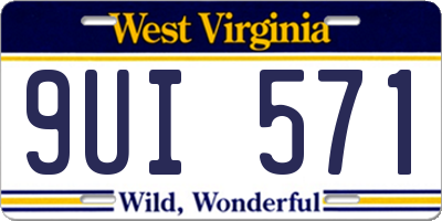 WV license plate 9UI571