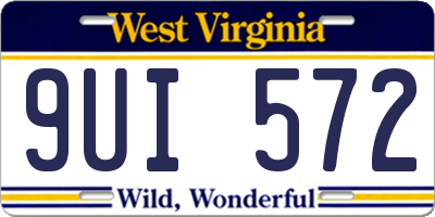 WV license plate 9UI572