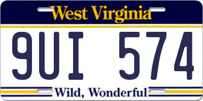 WV license plate 9UI574
