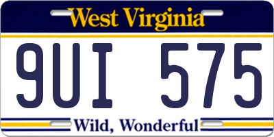 WV license plate 9UI575