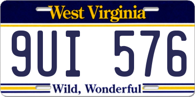 WV license plate 9UI576