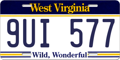 WV license plate 9UI577
