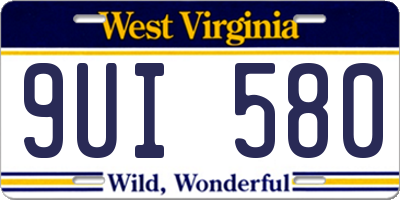 WV license plate 9UI580