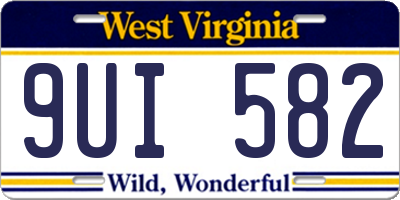 WV license plate 9UI582
