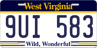 WV license plate 9UI583