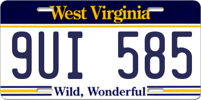 WV license plate 9UI585