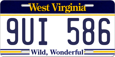 WV license plate 9UI586