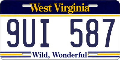 WV license plate 9UI587