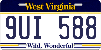 WV license plate 9UI588